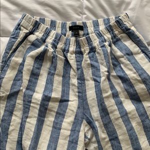 J. Crew Pants - J. Crew Blue & White Striped Linen Pants J. Crew Pants - J. Crew Blue & White Striped Linen Pants